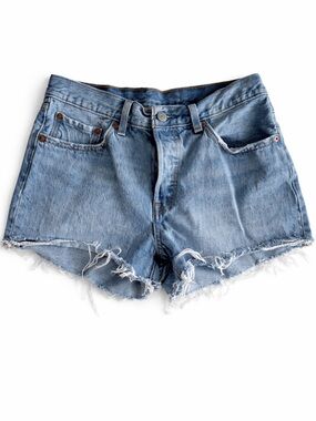 Levis 501 Shorts Womens 27 Distressed Raw Hem High Rise